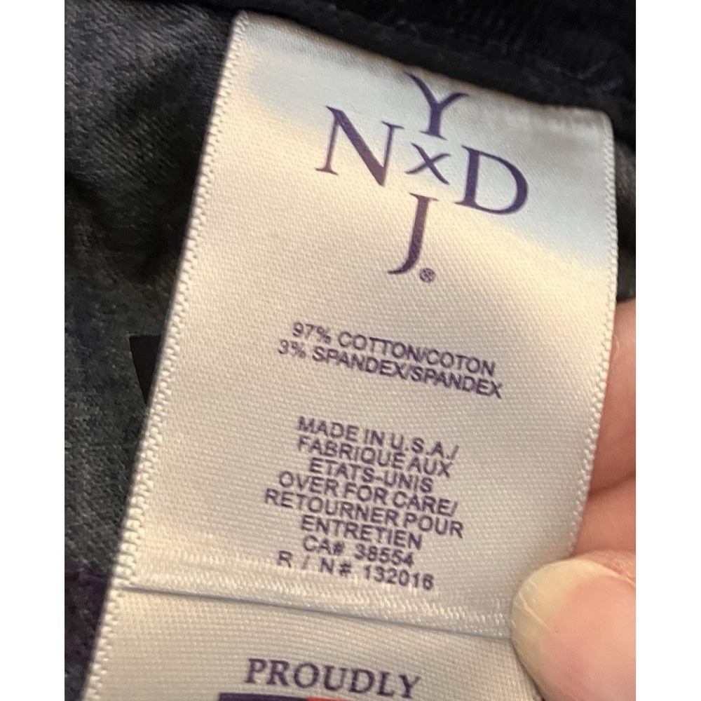 NWT NYDJ Straight Leg Corduroy Pants Navy Blue Size 14W Thin Wale Stretch 34x31 - Picture 13 of 15